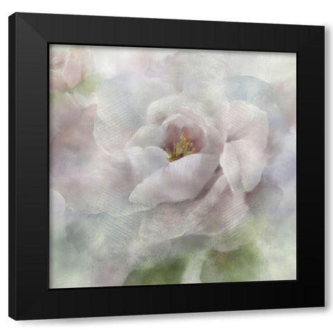 Dreamy Peony Black Modern Wood Framed Art Print with Double Matting by Nan