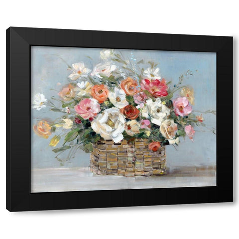 Flower Market Black Modern Wood Framed Art Print with Double Matting by Swatland, Sally