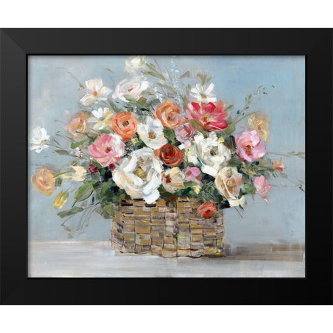 Flower Market Black Modern Wood Framed Art Print by Swatland, Sally