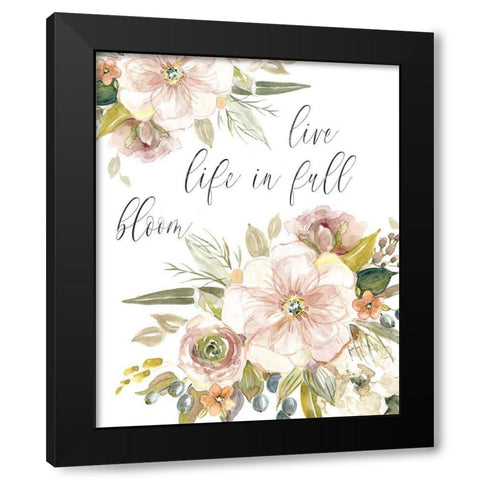 Peach Bloom II Black Modern Wood Framed Art Print by Robinson, Carol