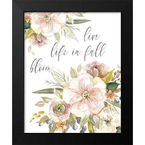 Peach Bloom II Black Modern Wood Framed Art Print by Robinson, Carol