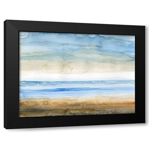 Seaside I Black Modern Wood Framed Art Print with Double Matting by Nan