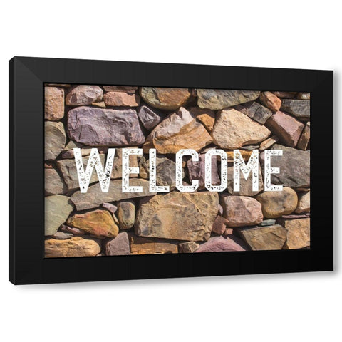 Rock Wall Black Modern Wood Framed Art Print by Ostrowitz, Mallorie