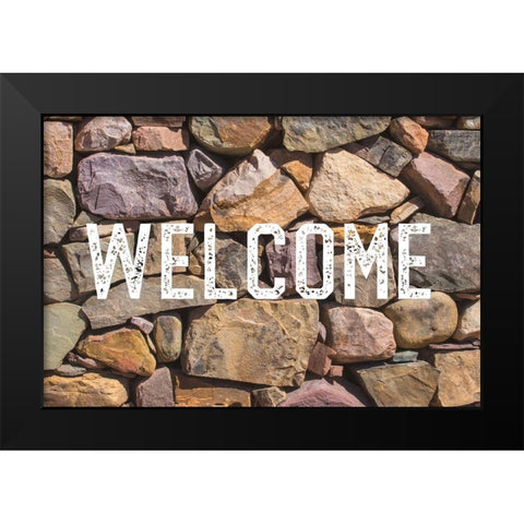 Rock Wall Black Modern Wood Framed Art Print by Ostrowitz, Mallorie