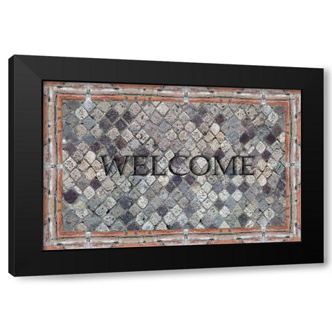 Pompeii Welcome Black Modern Wood Framed Art Print by Jill, Susan