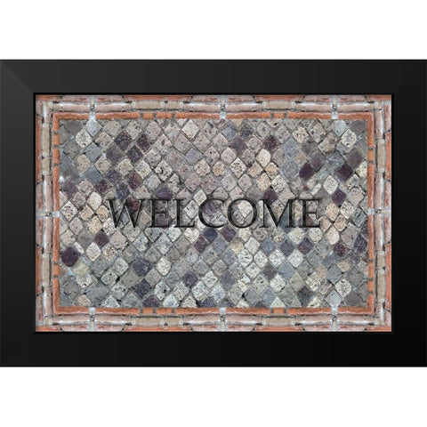 Pompeii Welcome Black Modern Wood Framed Art Print by Jill, Susan