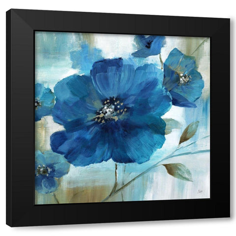 Blue Mood Black Modern Wood Framed Art Print with Double Matting by Nan