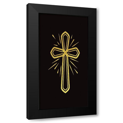 The Cross Black Modern Wood Framed Art Print with Double Matting by CAD Designs