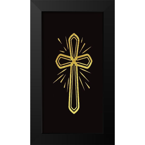 The Cross Black Modern Wood Framed Art Print by CAD Designs