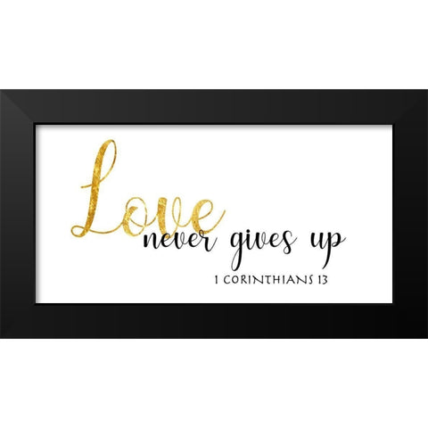 1 Corinthians 13 Black Modern Wood Framed Art Print by CAD Designs