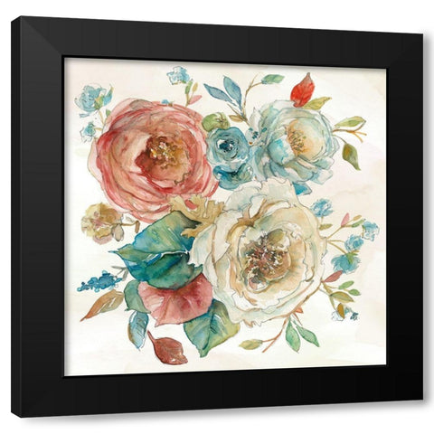 Rose Garden I Black Modern Wood Framed Art Print by Robinson, Carol