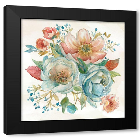 Rose Garden II Black Modern Wood Framed Art Print by Robinson, Carol
