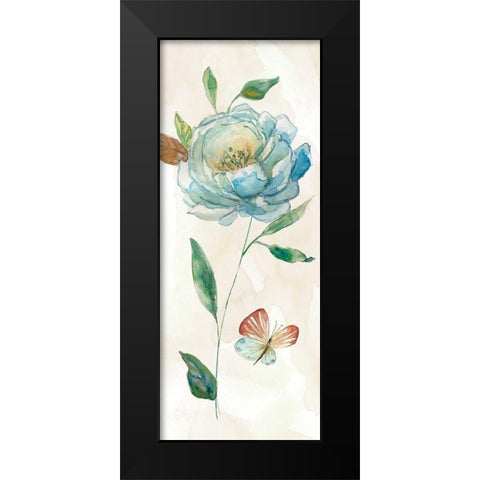 Rose Blue Wash Black Modern Wood Framed Art Print by Robinson, Carol