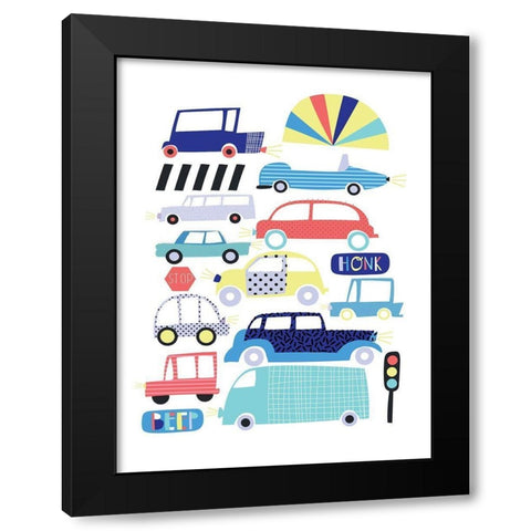 Traffic Jam Black Modern Wood Framed Art Print with Double Matting by Potter, Alice