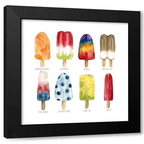 Popsicles Favorite Flavor Black Modern Wood Framed Art Print with Double Matting by Robinson, Carol