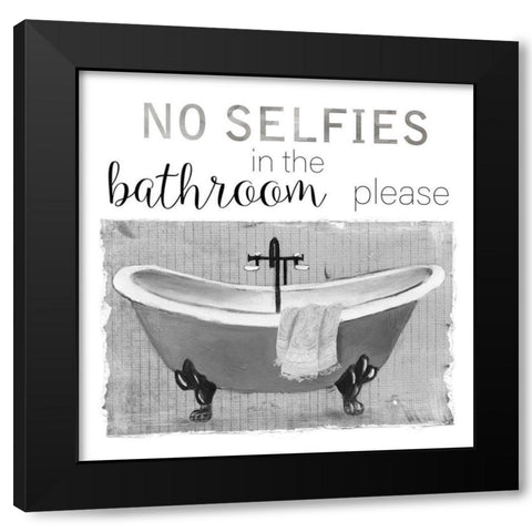 Neutral Selfies Black Modern Wood Framed Art Print by Robinson, Carol