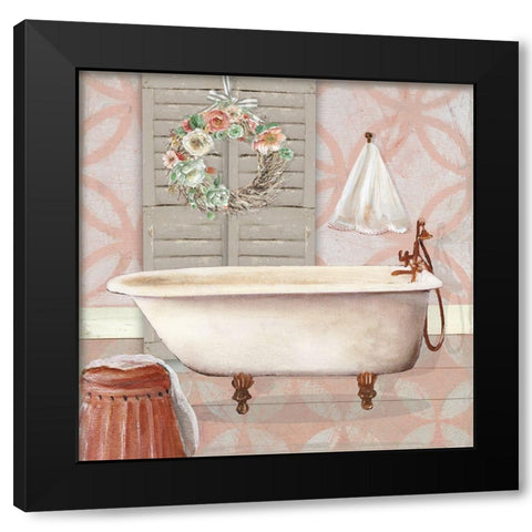 Blushing Bath II Black Modern Wood Framed Art Print with Double Matting by Robinson, Carol