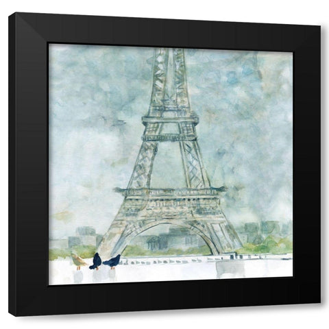 Paris in Flight Black Modern Wood Framed Art Print by Robinson, Carol