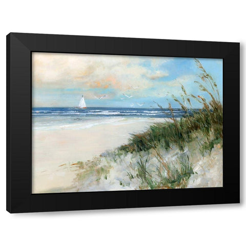 Oak Island Sunrise Black Modern Wood Framed Art Print with Double Matting by Swatland, Sally