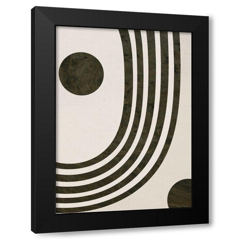Tubular Abstract Black Modern Wood Framed Art Print with Double Matting by Santiago, Daniela