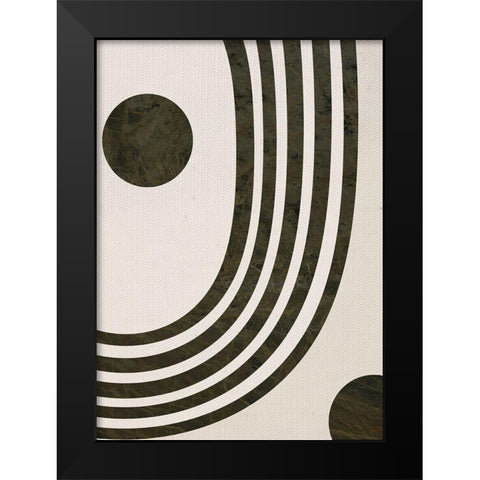 Tubular Abstract Black Modern Wood Framed Art Print by Santiago, Daniela