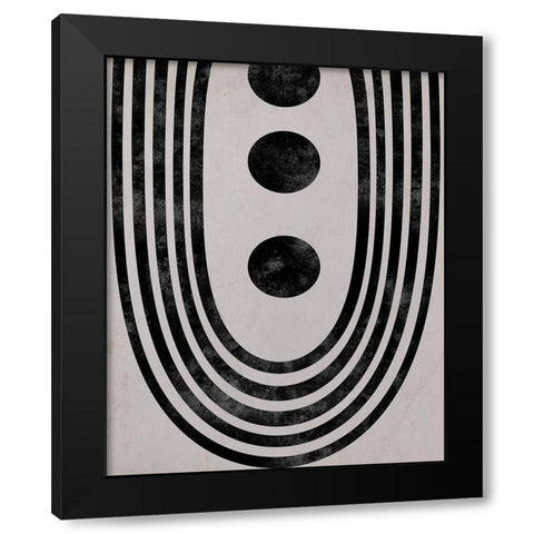 Tubular Abstract Black Modern Wood Framed Art Print with Double Matting by Santiago, Daniela