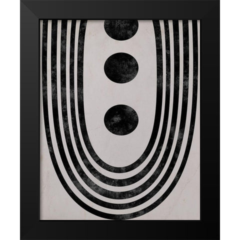 Tubular Abstract Black Modern Wood Framed Art Print by Santiago, Daniela