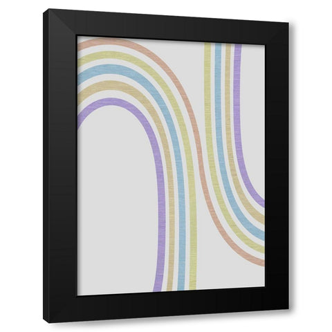Tubular Abstract Black Modern Wood Framed Art Print with Double Matting by Santiago, Daniela