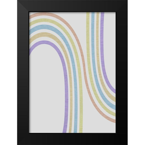 Tubular Abstract Black Modern Wood Framed Art Print by Santiago, Daniela