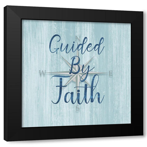 Guided By Faith Black Modern Wood Framed Art Print with Double Matting by CAD Designs