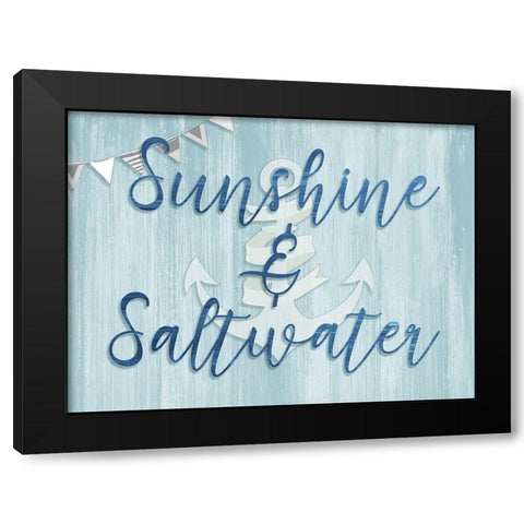 Sunshine and Saltwater Black Modern Wood Framed Art Print by CAD Designs