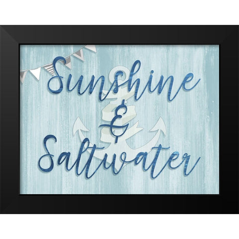 Sunshine and Saltwater Black Modern Wood Framed Art Print by CAD Designs