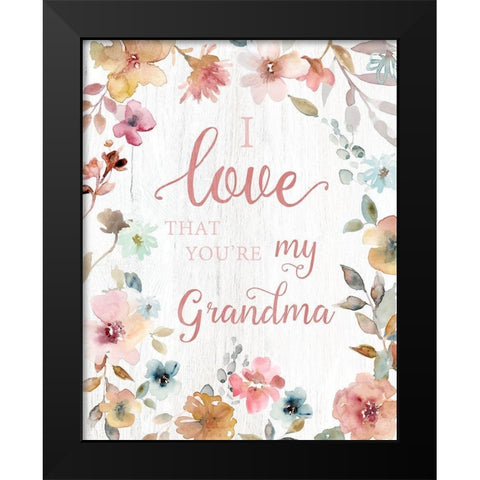 Love Grandma Black Modern Wood Framed Art Print by Robinson, Carol