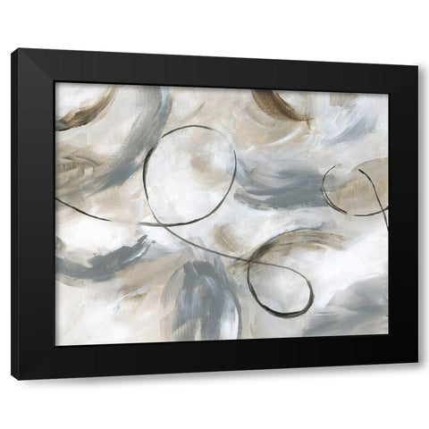 Staccato Black Modern Wood Framed Art Print with Double Matting by Nan