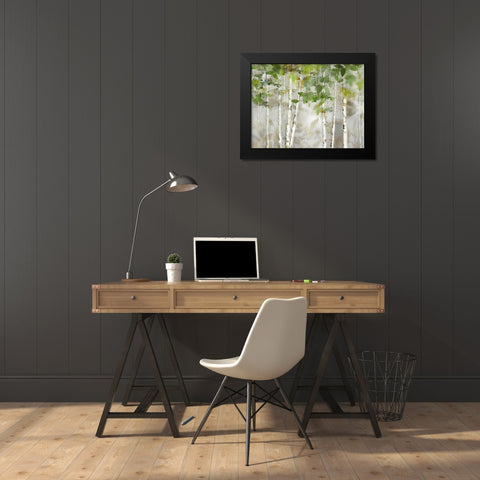 Evergreen Forest Black Modern Wood Framed Art Print by Nan