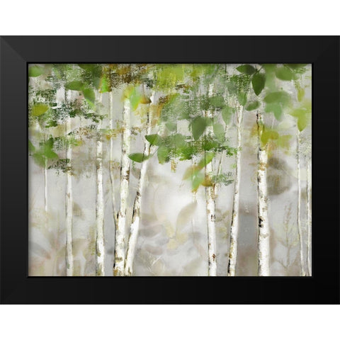 Evergreen Forest Black Modern Wood Framed Art Print by Nan