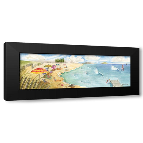 Sand and Surf Black Modern Wood Framed Art Print with Double Matting by Halm, Carol