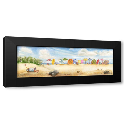 Building Sand Castles Black Modern Wood Framed Art Print by Halm, Carol