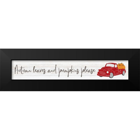 Pumpkins Please Black Modern Wood Framed Art Print by CAD Designs