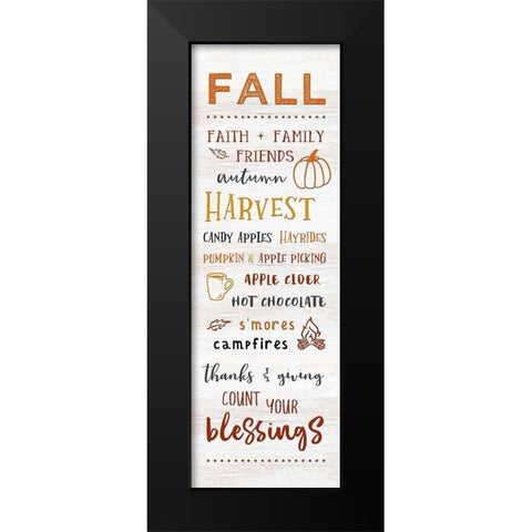 Fall Black Modern Wood Framed Art Print by CAD Designs