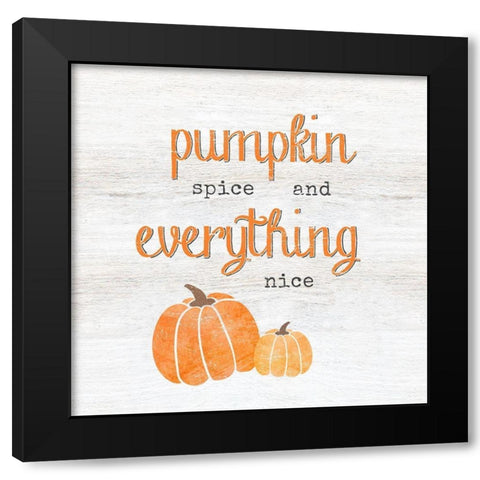 Pumpkin Spice Black Modern Wood Framed Art Print with Double Matting by CAD Designs
