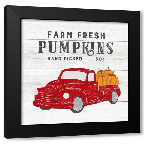 Farm Fresh Pumpkins Black Modern Wood Framed Art Print by CAD Designs