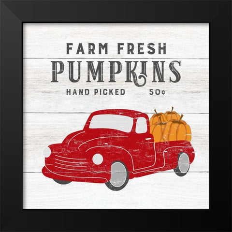 Farm Fresh Pumpkins Black Modern Wood Framed Art Print by CAD Designs
