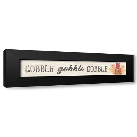 Gobble Black Modern Wood Framed Art Print with Double Matting by CAD Designs