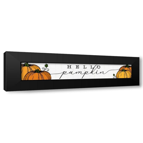 Hello Pumpkin Black Modern Wood Framed Art Print with Double Matting by CAD Designs
