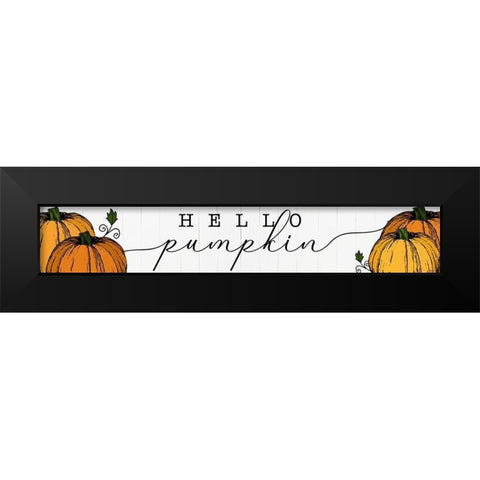 Hello Pumpkin Black Modern Wood Framed Art Print by CAD Designs