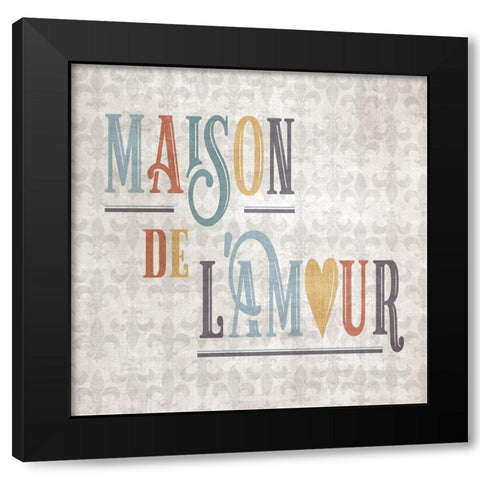 Maison Black Modern Wood Framed Art Print by CAD Designs