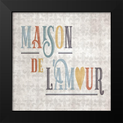 Maison Black Modern Wood Framed Art Print by CAD Designs