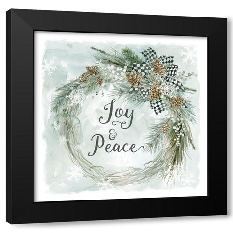 Joy and Peace Black Modern Wood Framed Art Print with Double Matting by Robinson, Carol