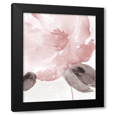 Blush Bloom I Black Modern Wood Framed Art Print with Double Matting by Robinson, Carol
